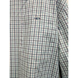 Fish Hippie Mens XL Long Sleeve Button Down Shirt Solace Collection Blue Plaid